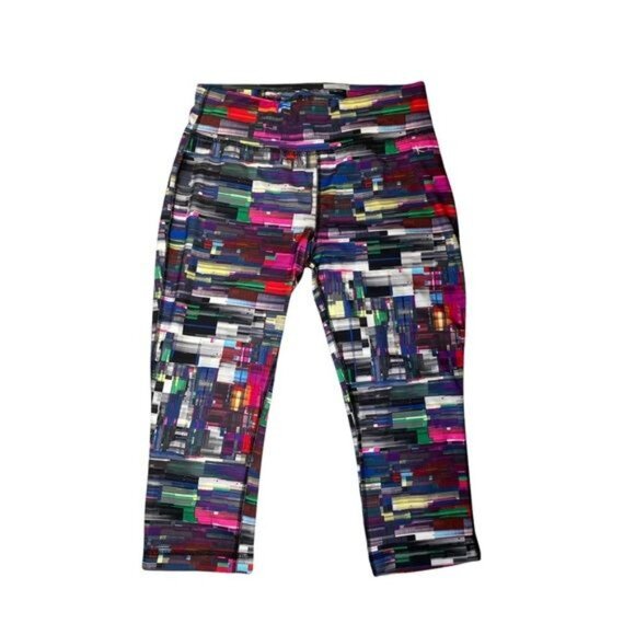 Danskin Y2K Multi Colored Mid Calf High Rise Active Wear Leggings - Picture 3 of 12